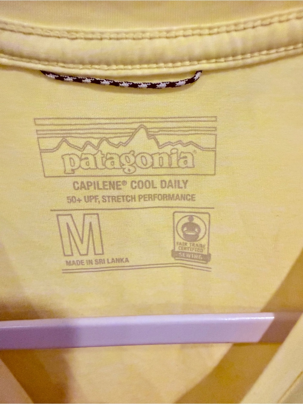 Patagonia Yellow Crewneck Tee with Subtle Logo Print - Picture 2 of 5